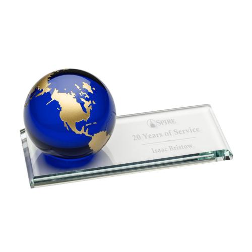 Awards and Trophies - Fairfield Blue Globe Crystal Award