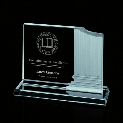 Awards and Trophies - Carved Pillar Glass Award