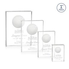 Pennington Golf Rectangle Crystal Award - Golf Awards