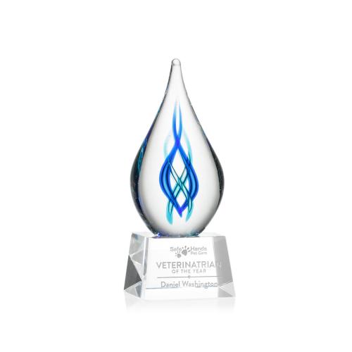 Awards and Trophies - Crystal Awards - Glass Awards - Art Glass Awards - Warrington on Robson Base - Clear