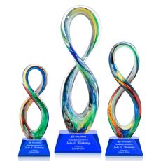 Employee Gifts - Duarte Blue on Sheffield Base Unique Glass Award
