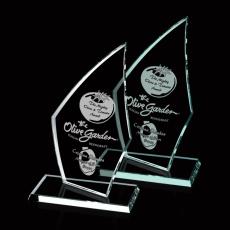 Employee Gifts - Curved Arrowhead Peaks Glass Award