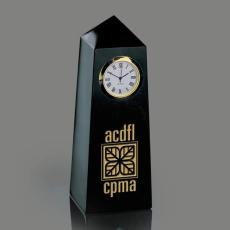 Employee Gifts - Marble Clock - 6" Obelisk 