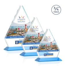 Employee Gifts - Fyreside Full Color Sky Blue Diamond Crystal Award