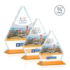 Employee Gifts - Fyreside Full Color Amber Diamond Crystal Award