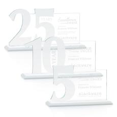 Employee Gifts - Hazelton White Number Crystal Award
