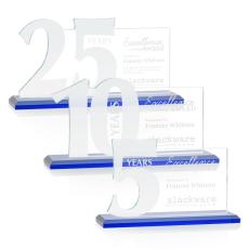 Employee Gifts - Hazelton Blue Number Crystal Award