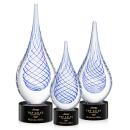 Kentwood Black on Marvel Base Tear Drop Glass Award