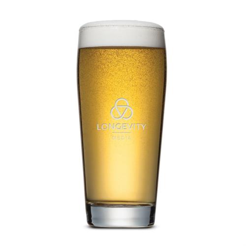 Corporate Gifts - Barware - Pilsners & Steins - Wilmington Beer Glass - Deep Etch