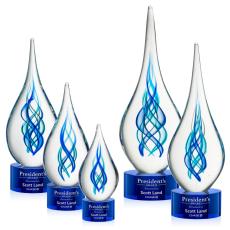 Warrington on Marvel Base - Blue - Art Glass Awards