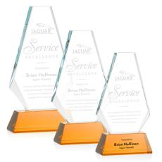 Kingsley Amber Polygon Crystal Award - Awards and Trophies