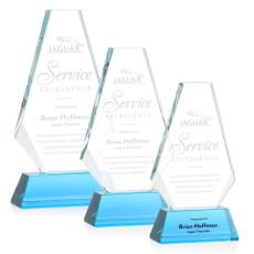 Kingsley Sky Blue Polygon Crystal Award - Awards and Trophies