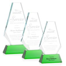 Kingsley Green Polygon Crystal Award - Awards and Trophies