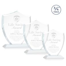 Scudo Shield White Unique Crystal Award - Awards and Trophies