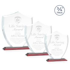 Scudo Shield Rosewood Unique Crystal Award - Awards and Trophies