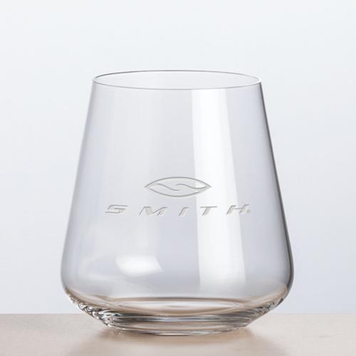 Corporate Gifts - Barware - Wine Glasses - Breckland Stemless Wine - Deep Etch 