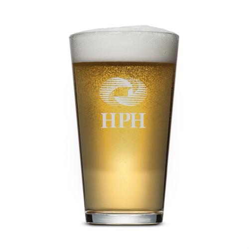 Corporate Gifts - Barware - Pilsners & Steins - Chelsea Pub Glass - Deep Etch