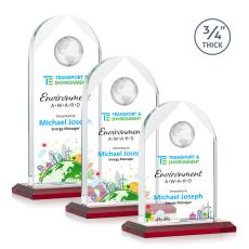Blake Full Color Red Globe Crystal Award - Crystal Awards