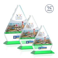 Employee Gifts - Fyreside Full Color Green Diamond Crystal Award