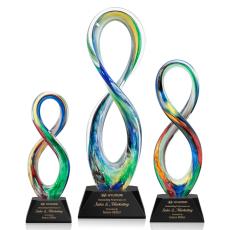 Employee Gifts - Duarte Black on Sheffield Base Unique Glass Award