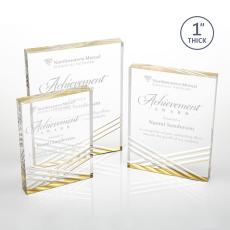 Employee Gifts - Chestham Gold Rectangle Acrylic Award