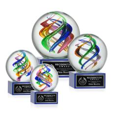 Employee Gifts - Galileo Blue on Hancock Base Globe Glass Award