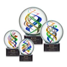 Employee Gifts - Galileo Black on Paragon Base Globe Glass Award