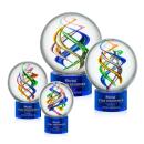 Galileo Blue on Marvel Base Globe Glass Award