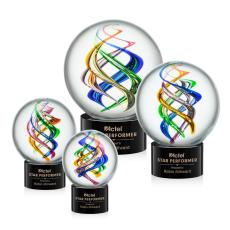 Employee Gifts - Galileo Black on Marvel Base Globe Glass Award
