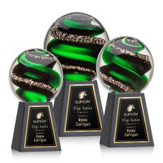 Employee Gifts - Zodiac Globe on Tall Marble Glass Award