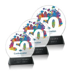 Sierra Full Color Circle Crystal Award - Full Color Imprint