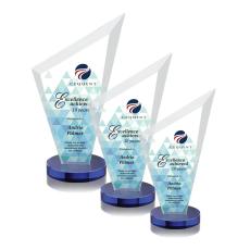 Employee Gifts - Condor Full Color Blue Peaks Crystal Award