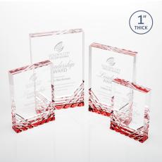 Employee Gifts - Elektra Red Rectangle Acrylic Award
