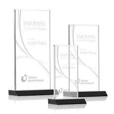 Employee Gifts - Keane Liquid  Black Rectangle Crystal Award