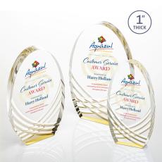 Employee Gifts - Westbury Full Color Gold Circle Acrylic Award