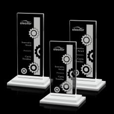 Santorini White Rectangle Crystal Award - Awards and Trophies