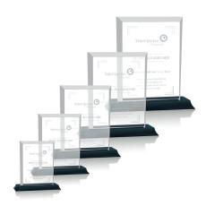 Denison Black on Bartlett Rectangle Crystal Award - Awards and Trophies