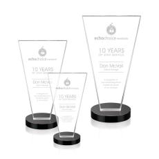 Employee Gifts - Burney Black Unique Crystal Award