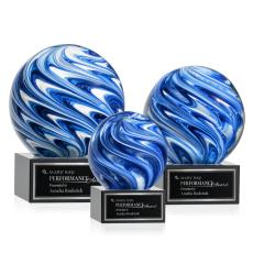 Employee Gifts - Naples Black on Hancock Base Globe Glass Award
