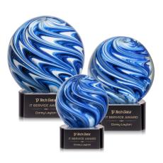 Naples Black on Paragon Base Globe Glass Award - Glass Awards