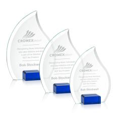 Employee Gifts - Romy Blue Flame Crystal Award