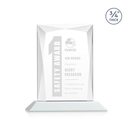 Awards and Trophies - Messina White Rectangle Crystal Award