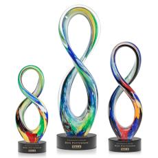 Employee Gifts - Duarte Black on Stanrich Base Unique Glass Award