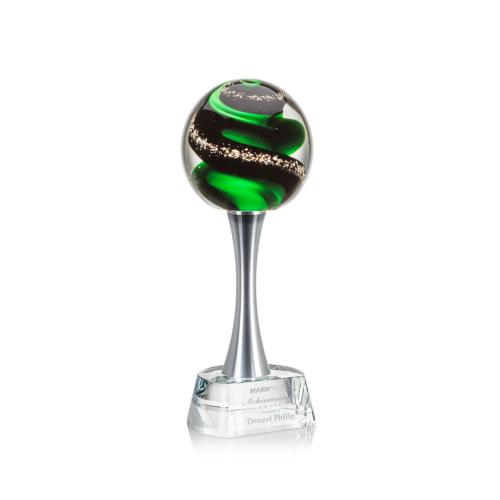 Awards and Trophies - Crystal Awards - Glass Awards - Art Glass Awards - Zodiac Towers on Willshire Base Glass Award