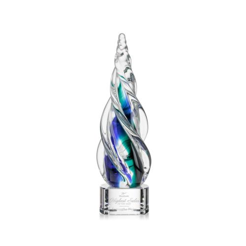 Awards and Trophies - Crystal Awards - Glass Awards - Art Glass Awards - Alderon on Paragon Base - Clear