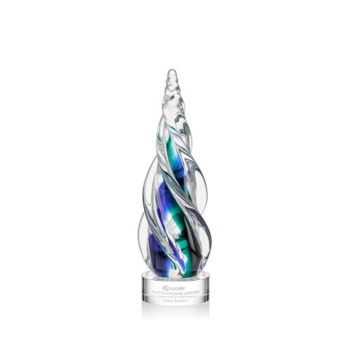 Awards and Trophies - Crystal Awards - Glass Awards - Art Glass Awards - Alderon on Stanrich Base - Clear