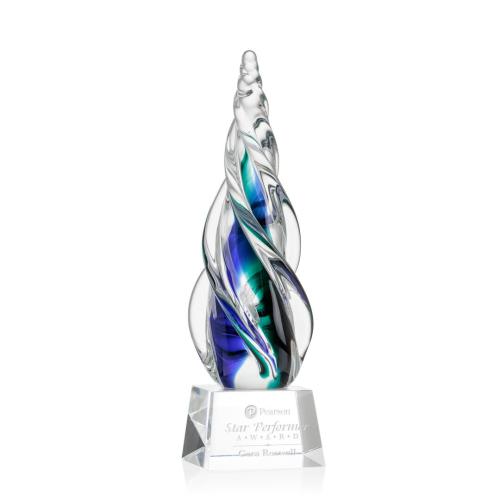 Awards and Trophies - Crystal Awards - Glass Awards - Art Glass Awards - Alderon on Robson Base - Clear