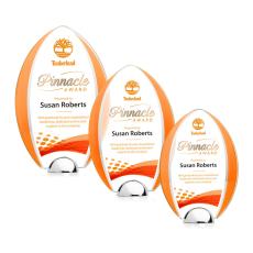 Lincoln Full Color Orange Tear Drop Crystal Award - Crystal Awards