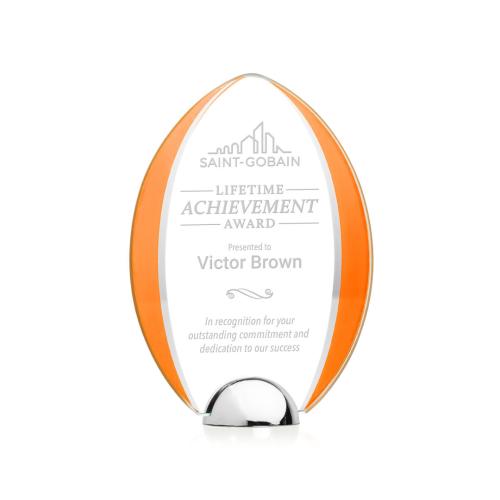 Awards and Trophies - Lincoln Orange Tear Drop Crystal Award