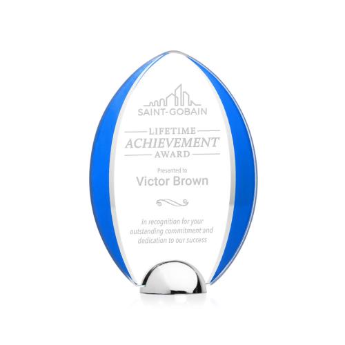 Awards and Trophies - Lincoln Blue Tear Drop Crystal Award